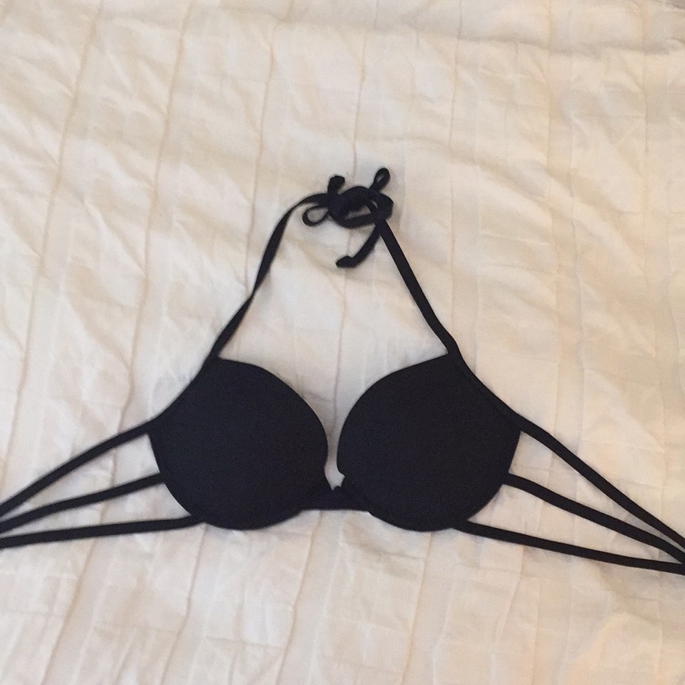 Hollister black strappy bikini top XL